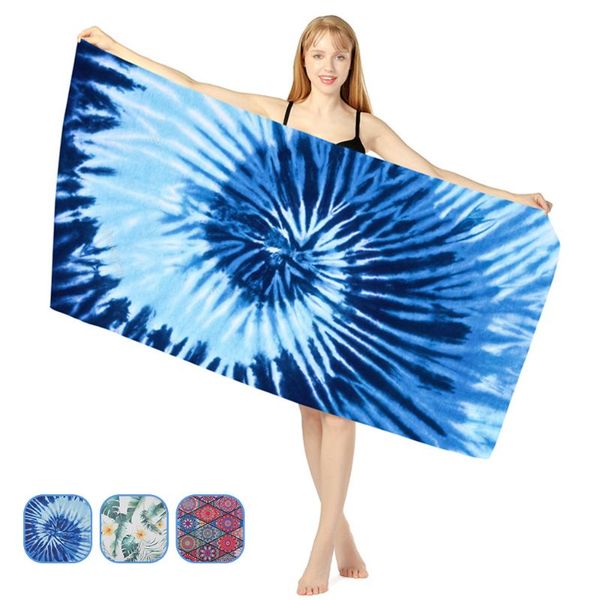 

towel 160x80cm double side velour quick drying beach wearable bath superfine fiber towels soft and absorbent