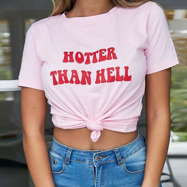 

er than hell letter men t shirts and women print pink short sleeve o neck loose summer ladies tee, White;black