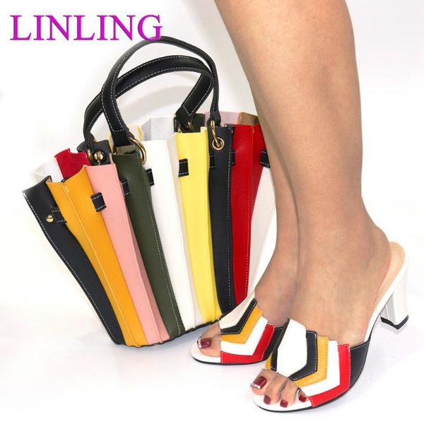 

dress shoes arrival italian design 2021 selling multicolor color classic and grade style party wedding ladies bag set, Black