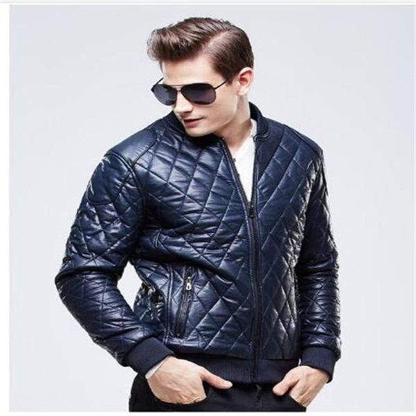 

men's fur & faux winter motorcycle leather jacket men fashion male casual slim plaid thick warm jaqueta masculino m-4xl, Black