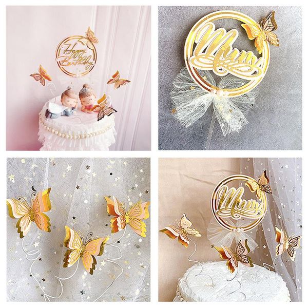 

other festive & party supplies bling butterfly cake er acrylic round shape insert cards used for birthday deco children's day wedding d