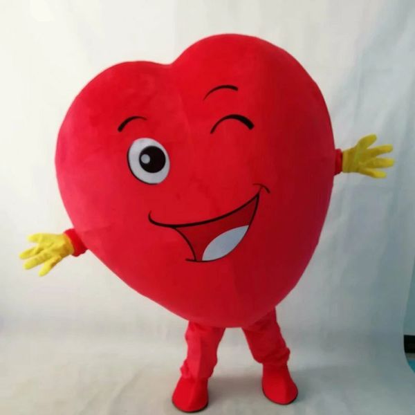 

halloween red love heart mascot costume cartoon animal theme character carnival festival fancy dress xmas adults size birthday party outdoor, Red;yellow