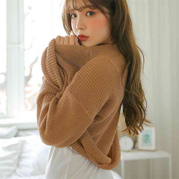 

autumn women pullover o-neck sweater plus size winter female casual loose jumper office lady knitted 210514, White;black
