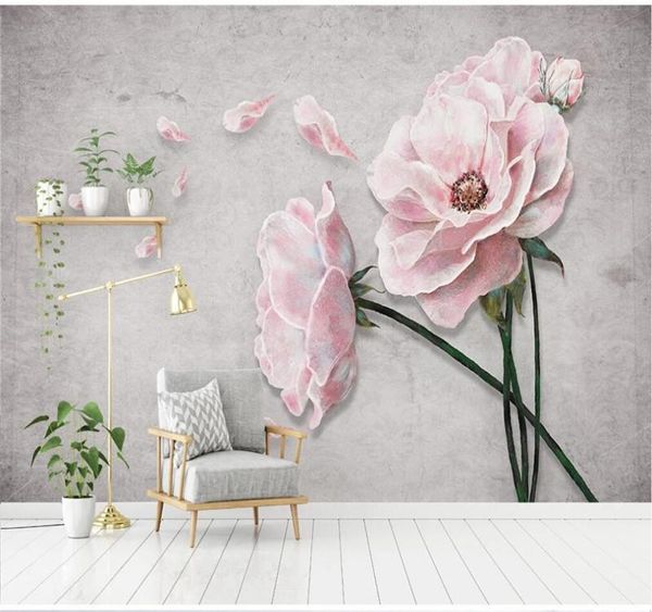 

wallpapers xue su large custom home decoration wallpaper mural modern minimalist hand-painted rose beautiful background wall covering