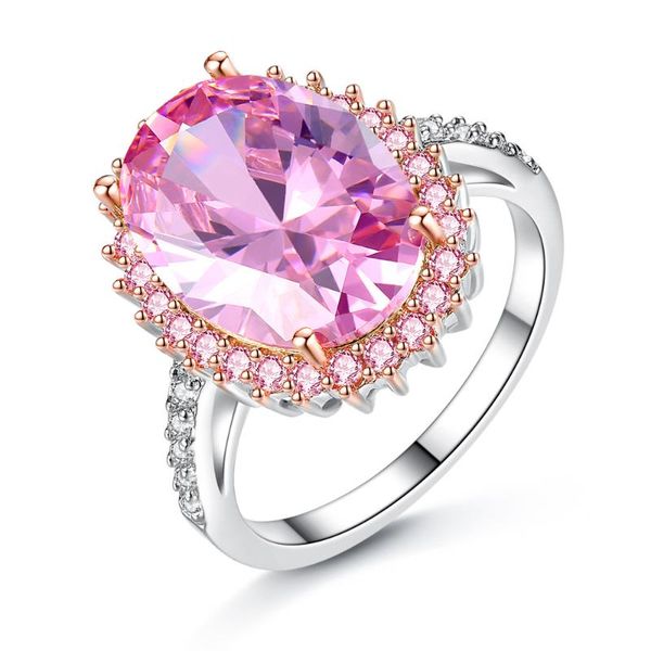 

wedding rings yellow for women luxury big zircon jewelry pink aristocratic ring anniversary gift drop, Slivery;golden