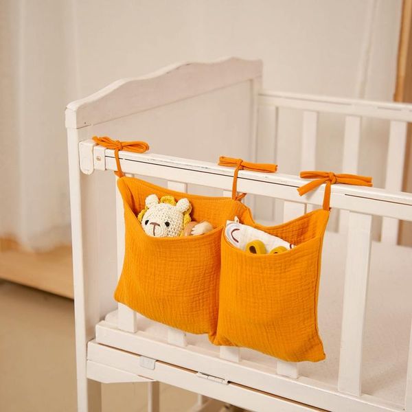 

bedding sets 1pcs hanging storage bag organizer for baby crib diaper nappy multi-purpose holder pockets accessories
