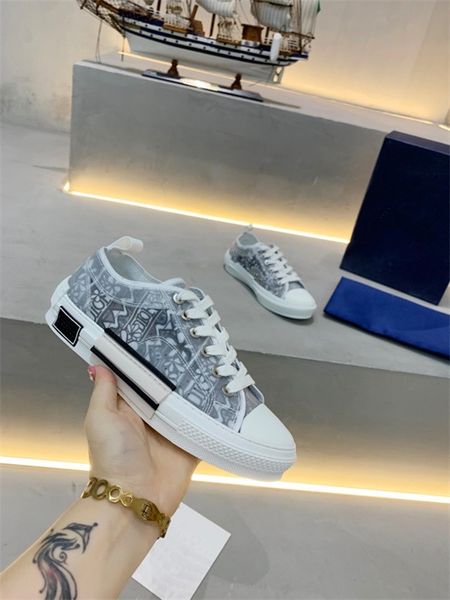 

oblique canvas high-r shoes grey men real leather trendy women beautiful fashion sneakers, Black