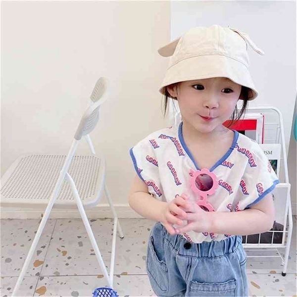 

summer arrival girls fashion letter vest kids cotton 210528, Blue