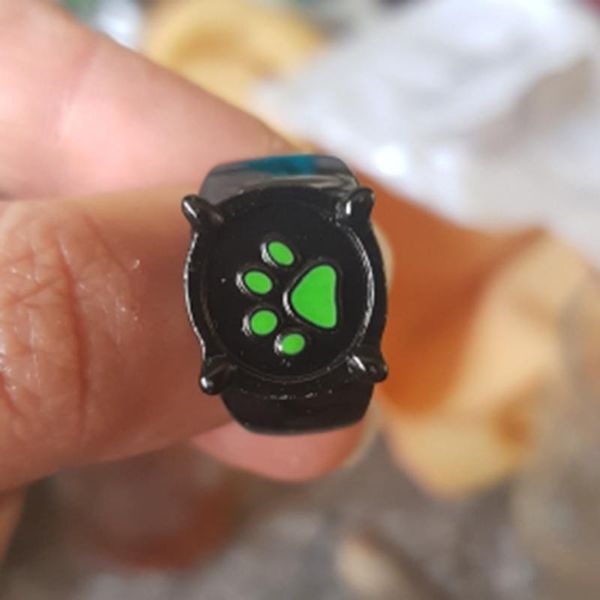 

cluster rings anime cute dog cat claw cartoon green pawprint ring fashion black for men women party jewelry birthday couple gift, Golden;silver