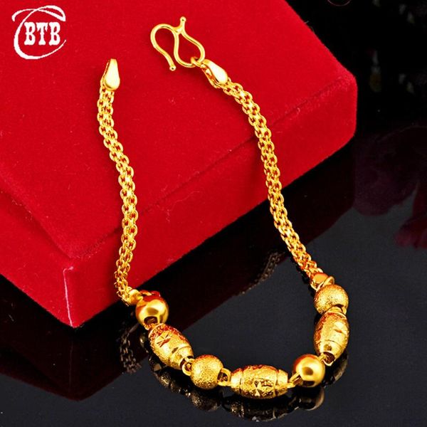 

link, chain punk round beads gold women charm lucky bracelet muslim luxury jewelry fashion wedding party holiday gift wholesale, Black