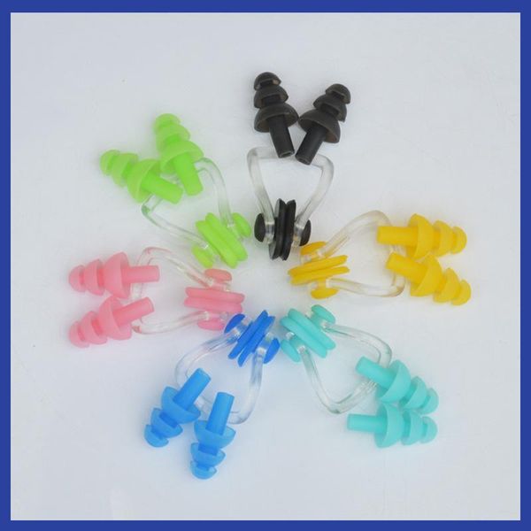 

nose clip 3pcs earplugs waterproof swimming soft silicone ear plugs set surf diving pool accessories
