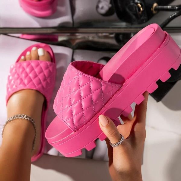 

slippers 2021 women casual flat platform female non-slip summer beach slides solid comfortable sandals shoes plus size, Black