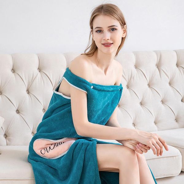 

towel ladies bath towels wearable soft absorbent coral velvet bathrobe fashionable el home bathroom sauna