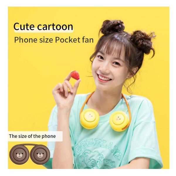 

electric fans portable leafless collapsible hanging neck fan 1800mah handheld student lazy small mini net red