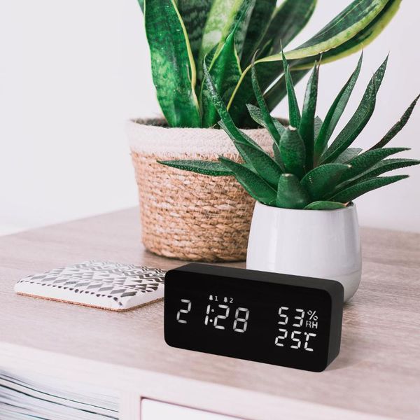 

desk & table clocks wooden alarm clock multifunctional electronic digital