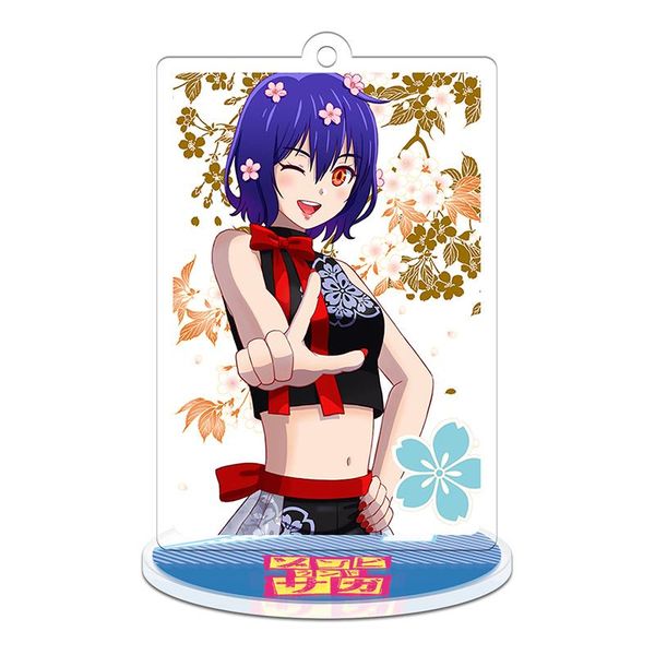 

keychains anime zombie land saga figure cosplay acrylic stands hoshikawa minamoto mizuno model plate fans gift props, Silver