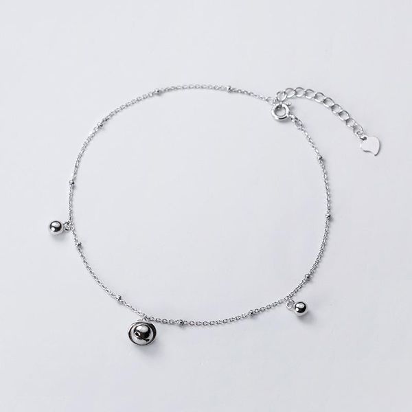 

anklets 925 sterling silver bells jeweler for women beads foot bracelet on leg chain dance graduation gift, Red;blue