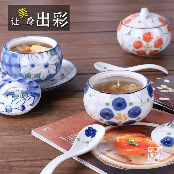 

japanese ceramic stew bird's nest chinese water cap bowl steamed egg with can bowls