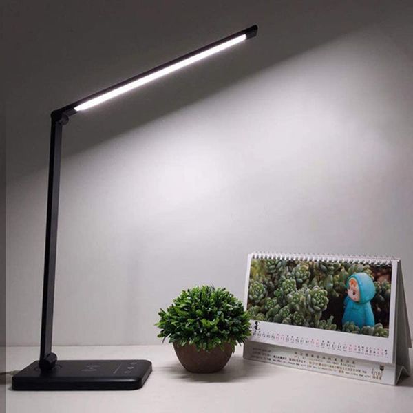 

table lamps led wireless desk lamp usb charging 5 lighting modes stepless dimming angle adjustable eye-caring for home office