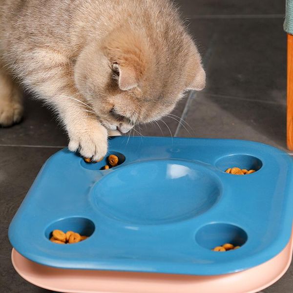 

cat bowls & feeders feeder puzzle toys fun circle track with moving balls satisfies chasing exercising needs for kitten lors889