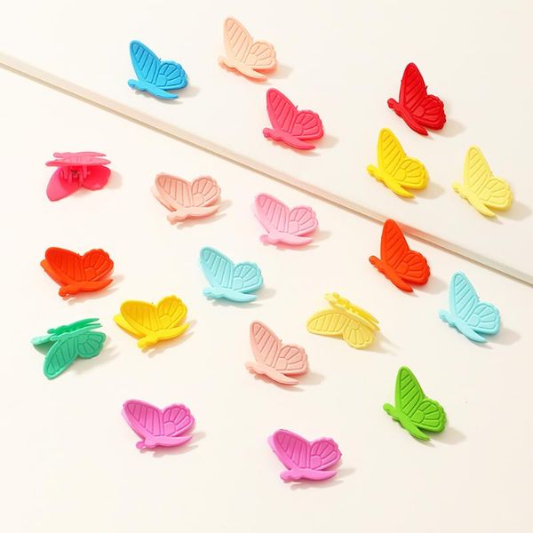 

20pcs 3d butterfly hair clips mixed color mini barrettes cute hairpins clamp headwear women girl styling accessories, Slivery;white