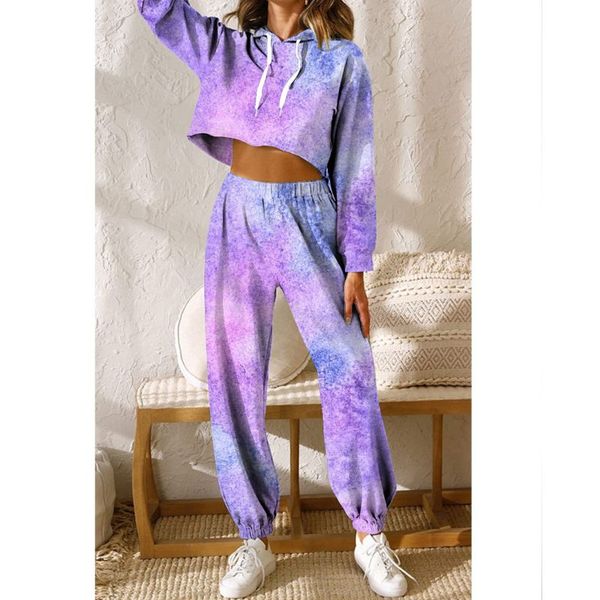 

purple star pattern women's pants fall/winter women's sportswear fleece cotton jacket 2-piece sweatshirt and pants hoodie set, White