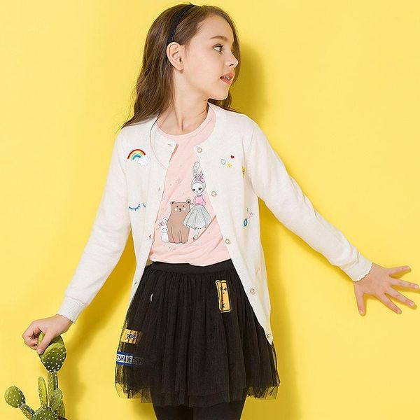 

girls knitted cardigan sweater coat western style fashionable 2021 spring princess embroidery large childrens pullover, Blue