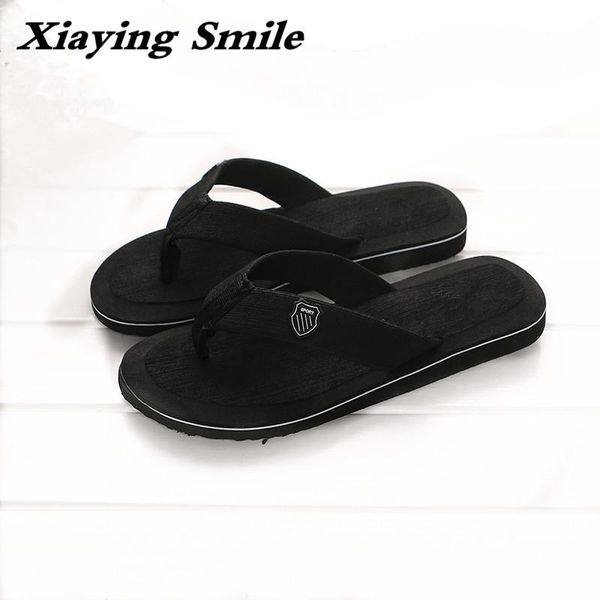 

slippers 2021 summer classic flip flops men casual flats sandals fashion beach shoes non-slip, Black