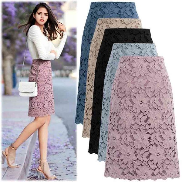 

flower embroidery pencil mini skirts women autumn winter street chic lace short saia omighty aesthetic skirt 210603, Black