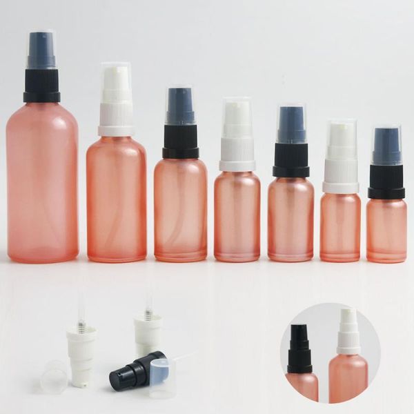 

storage bottles & jars 10pcs pink glass spray bottle refillable atomiser container for essential oils perfume 5ml 10ml 15ml 20ml 30ml 50ml 1