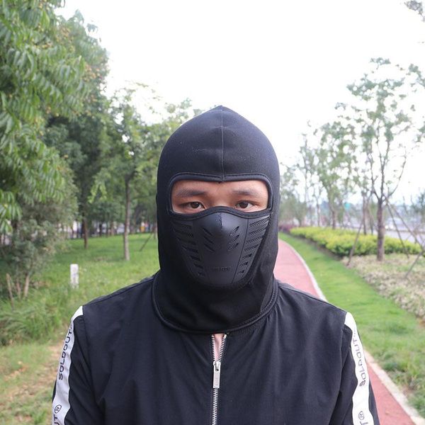 

cycling caps & masks outdoor sun protection uv quick-drying helmet lining head cover warm mask hat, Black