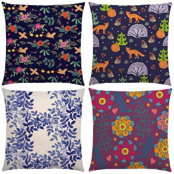 

cushion/decorative pillow delicate floral pattern cut forest leaves flowers butterfly birds prints lilac vintage cushion cover case