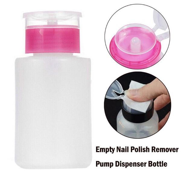 

storage bottles & jars 1pcs beauty 100ml empty plastic nail polish remover liquid press pumping dispenser pray bottle nails art cleaner tool