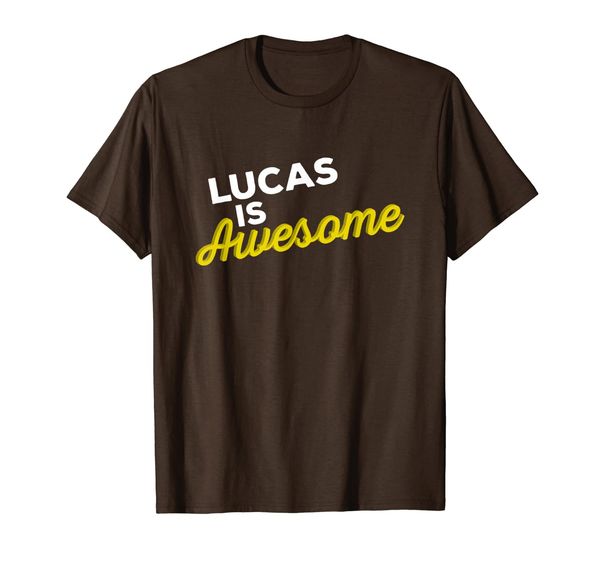 

lucas is awesome support team positive cheer fan t-shirt, White;black