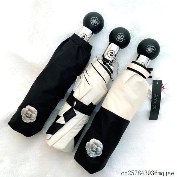 

umbrellas 5 pcs camellia flower women men folding uv sun umbrella sunshade