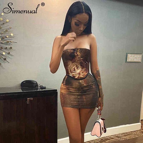 

simenual strapless bodycon corset dresses vintage aesthetic print women night club partywear fashion skinny mini dress hot, Black;red