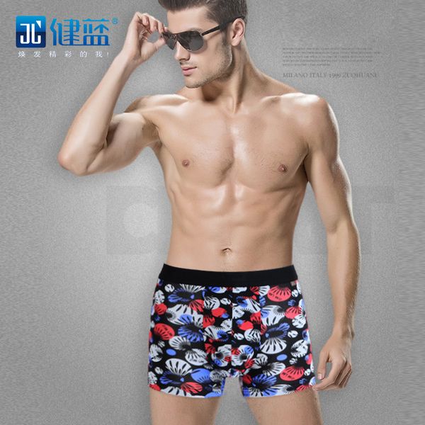 

multi color printing men's comfortable and breathable boxer underwear, Black;white