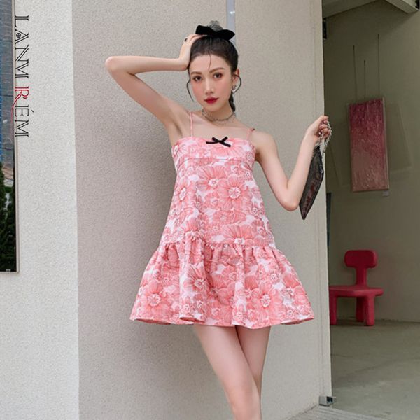 

women printed flower sling dress bow sleeveless dresses slim short length fashion tide summer arrivals 2h126 210507, Black;gray
