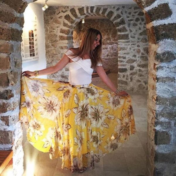 

skirts 2021 fashion women sweet elegant summer elastic ladies waist a-line lace voile empire ankle-length skirt 3 style, Black