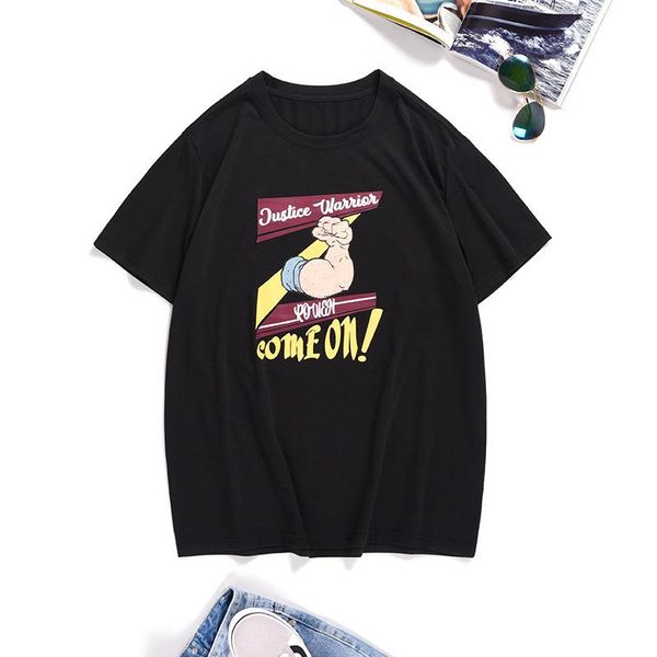 

men's t-shirts man's t-shirt popeye muscle sunmmer oversized cotton streetwear men short sleeve tee fashion, White;black