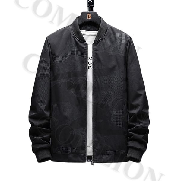 

men jacket spring autumn male casual baseball bomber mens overcoat plus size zip up brand windbreaker slim fit coats 8xl 211217, Black;brown