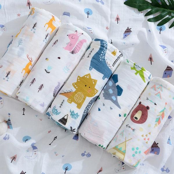 

muslin swaddle baby quilt pure cotton super soft born sleeping bag kids printed bath towel stuff for borns blanket blankets & swaddling