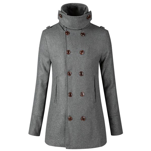 

men's trench coats autumn winter thcken men long jacket slim coat male solid double-breasted placket mens overcoat england style s, Tan;black