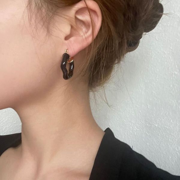 

dangle & chandelier lisa same style 2021 trendy women 's summer air ring design sense drip glaze light luxury drop earrings, Silver