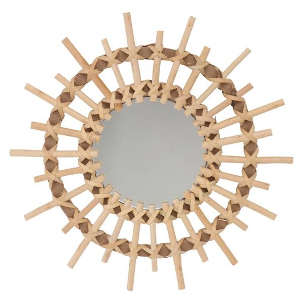 

mirrors 1pc mirror decor wicker weaving craft decorative wall indoor