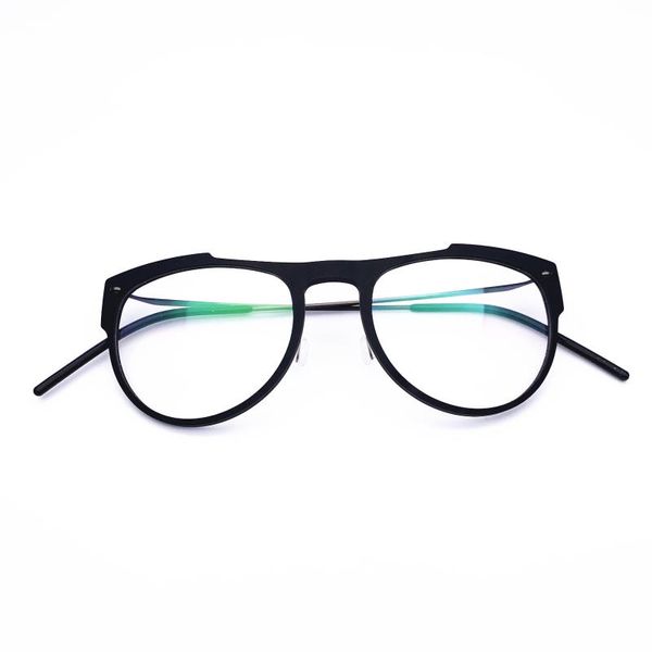 

fashion sunglasses frames belight optical brand design round acetate with titanium mens glasses designer eyeglasses prescription eyewear 655, Black