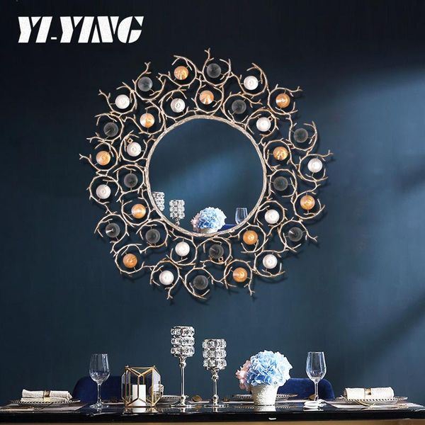 

mirrors postmodern art mirror living room sofa background wall porch decoration hanging dinner side diamond decoratio