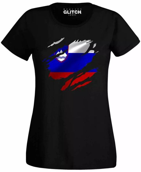 

torn slovenia flag women's t-shirt slovenian ljubljana country national football, White;black