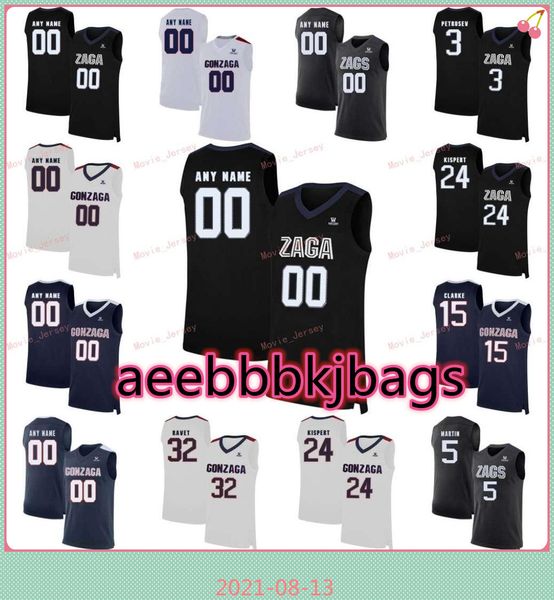 

stitched custom jersey domantas sabonis john stockton 13 josh perkins kelly olynyk gonzaga bulldogs college men women youth, Black