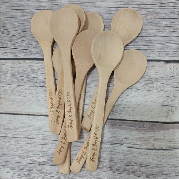 

rustic party deccor wooden spoons engraved text custom wedding gifts personalized wood spoon for events supplies other event &